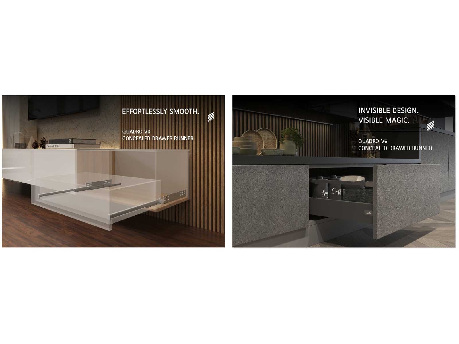 Hettich's Quadro V6 Concealed Drawer Runner Offers Premium Furniture Performance