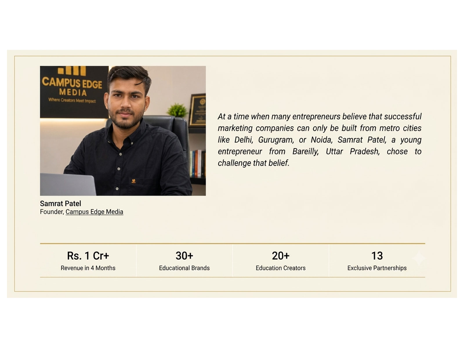 From Bareilly to Building a Rs. 1 Crore+ Creator Marketing Company in Four Months