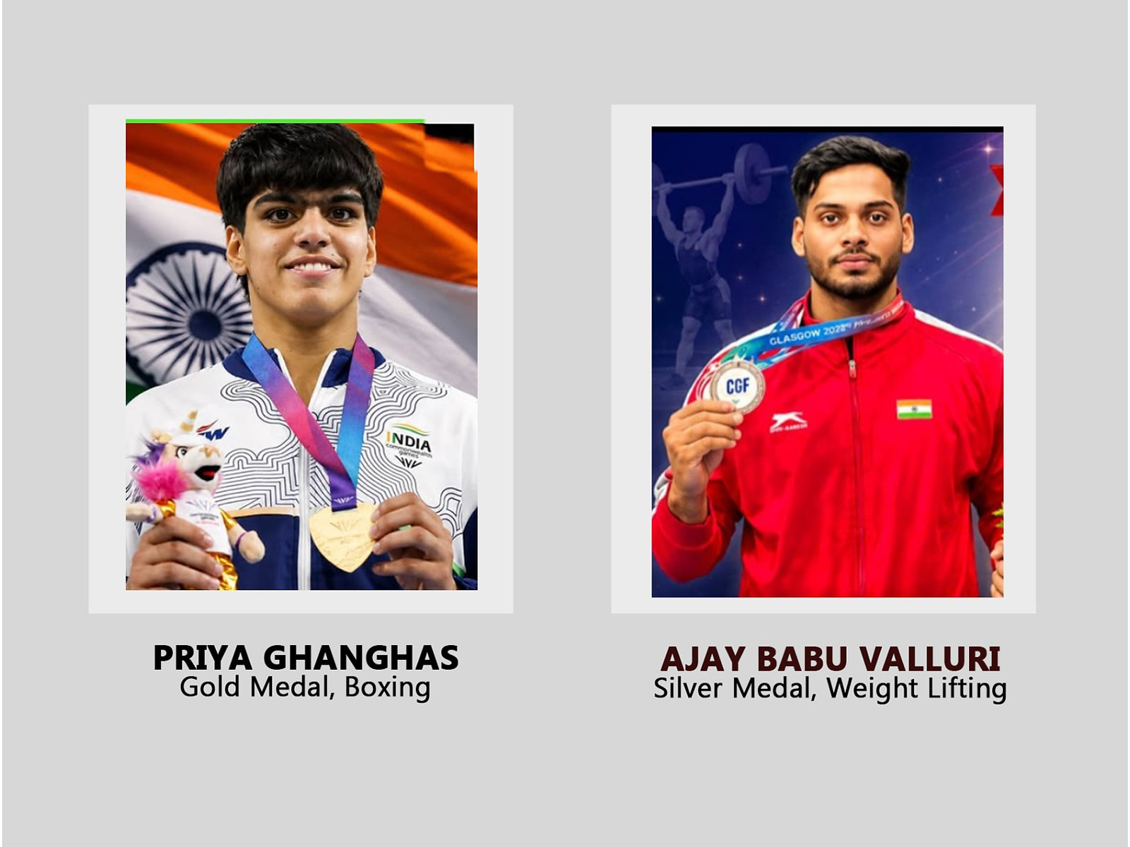 Chandigarh University students Priya Ghanghas & Valluri Ajay Babu brought glory to the nation by winning gold and silver Glasgow Commonwealth Games 2026