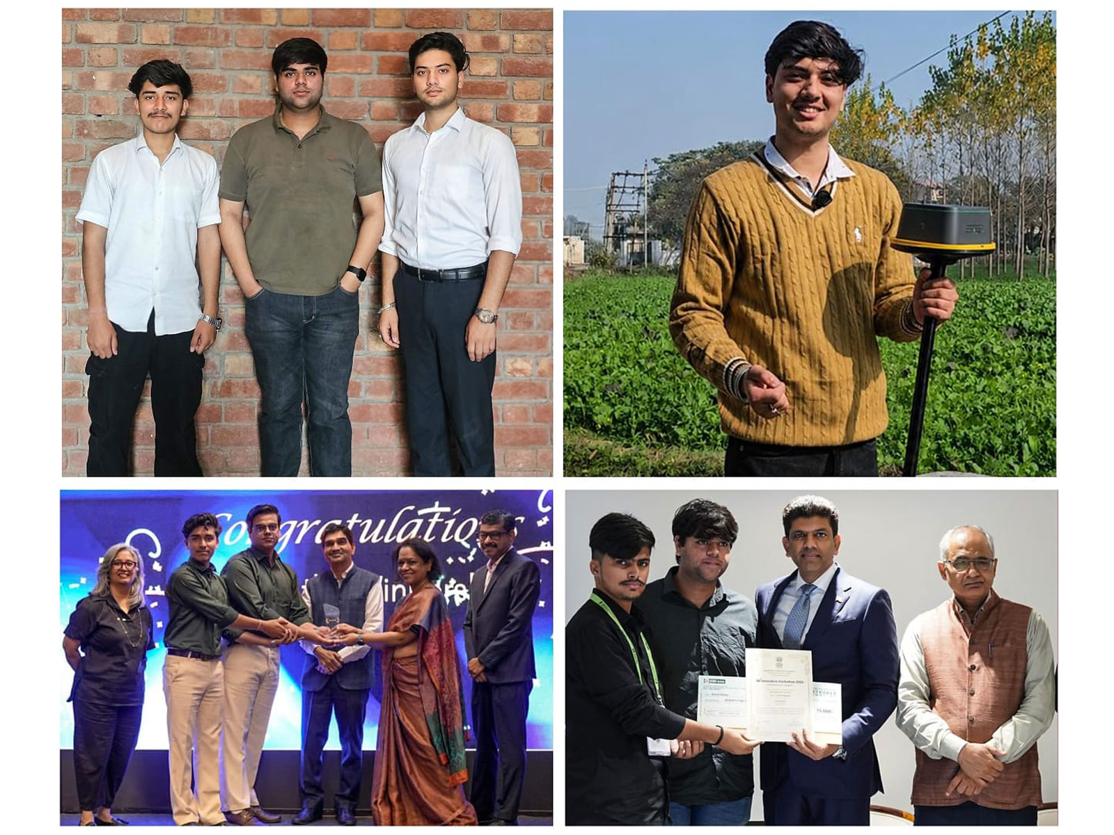 Founders & Chandigarh University students Garvit Saluja, Aditya Bhandari & Prakhar Nautiyal developed the AI-powered AgriTech platform.