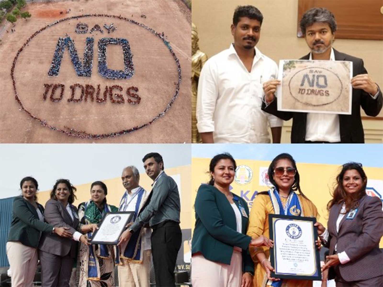 4,151 Students Create Elite World Records with Massive Anti-Drug Awareness Human Formation and Collective Pledge