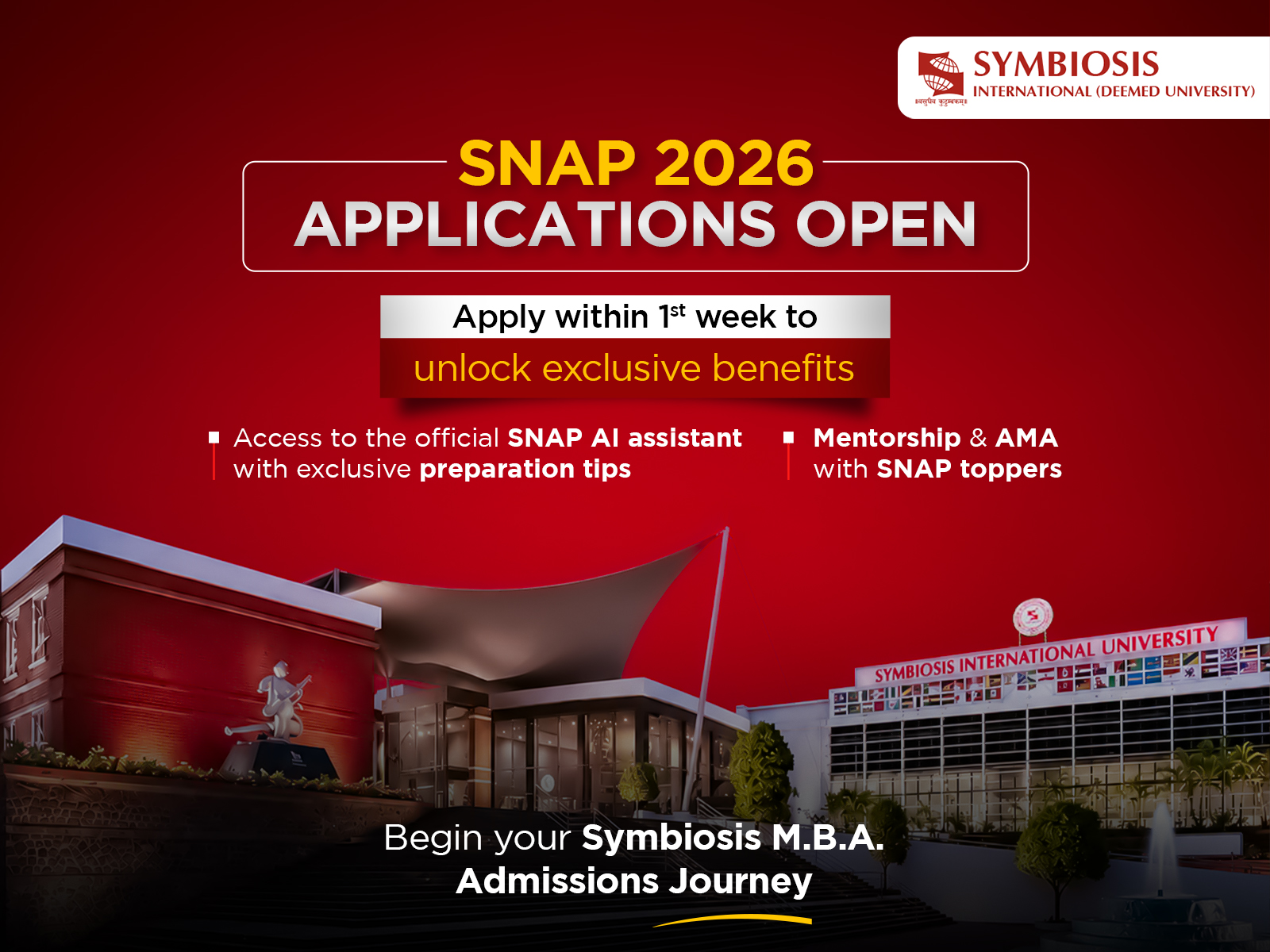 Begin Your M.B.A. Admission Journey: SNAP 2026 Applications Are Now Open