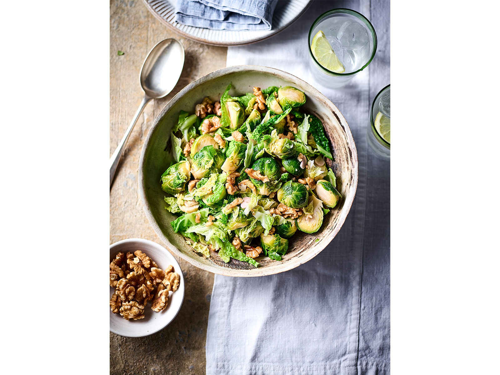 Brussels Sprouts, Cabbage & Walnuts With Brown Butter