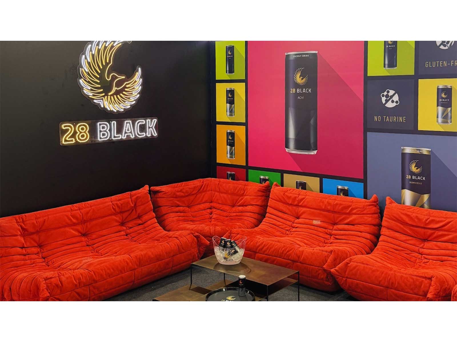 The 28 BLACK booth showcasing the brand at a leading food and beverage exhibition in India