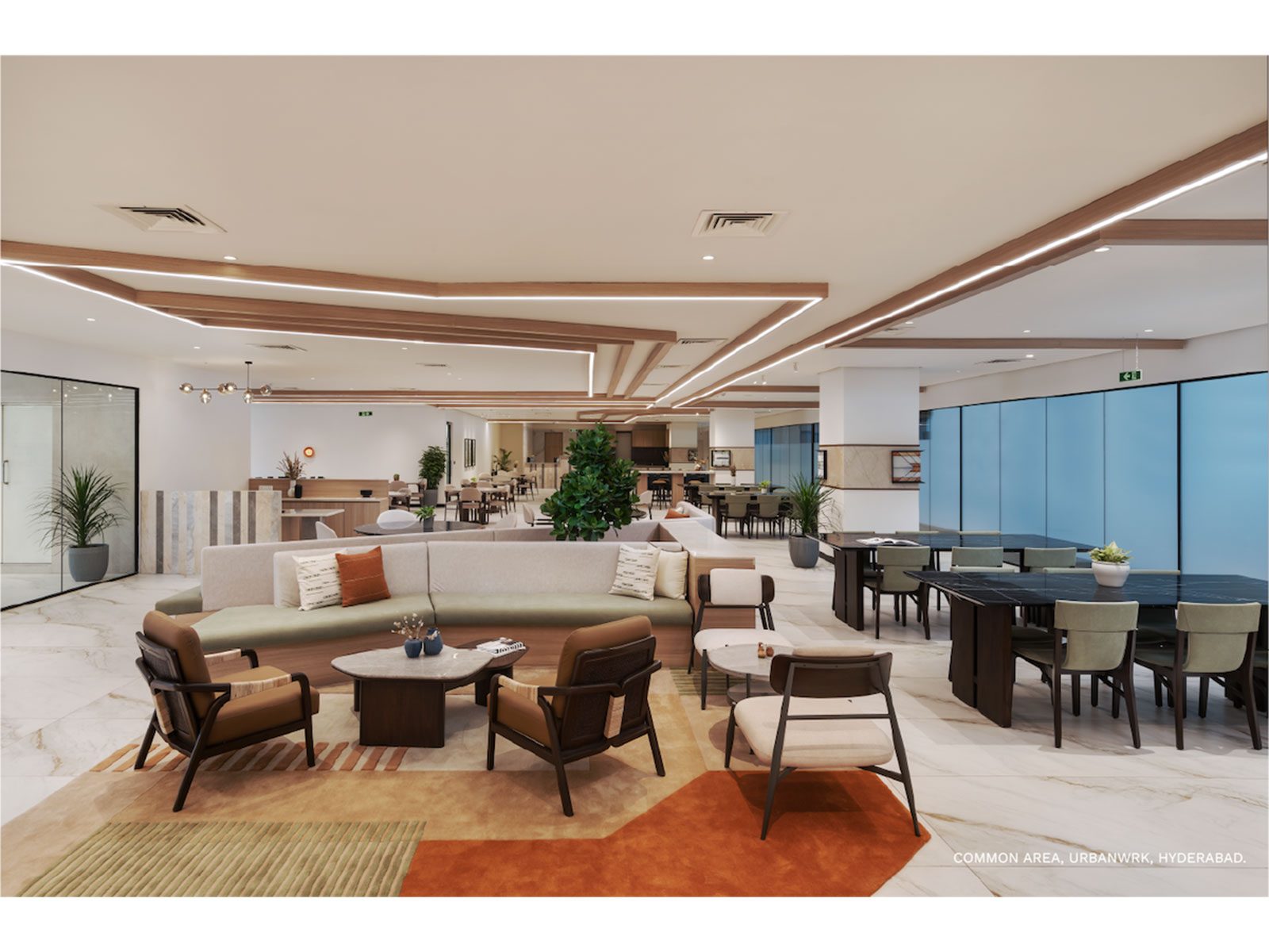 Community area at UrbanWrk, Raheja Mindspace, Hyderabad