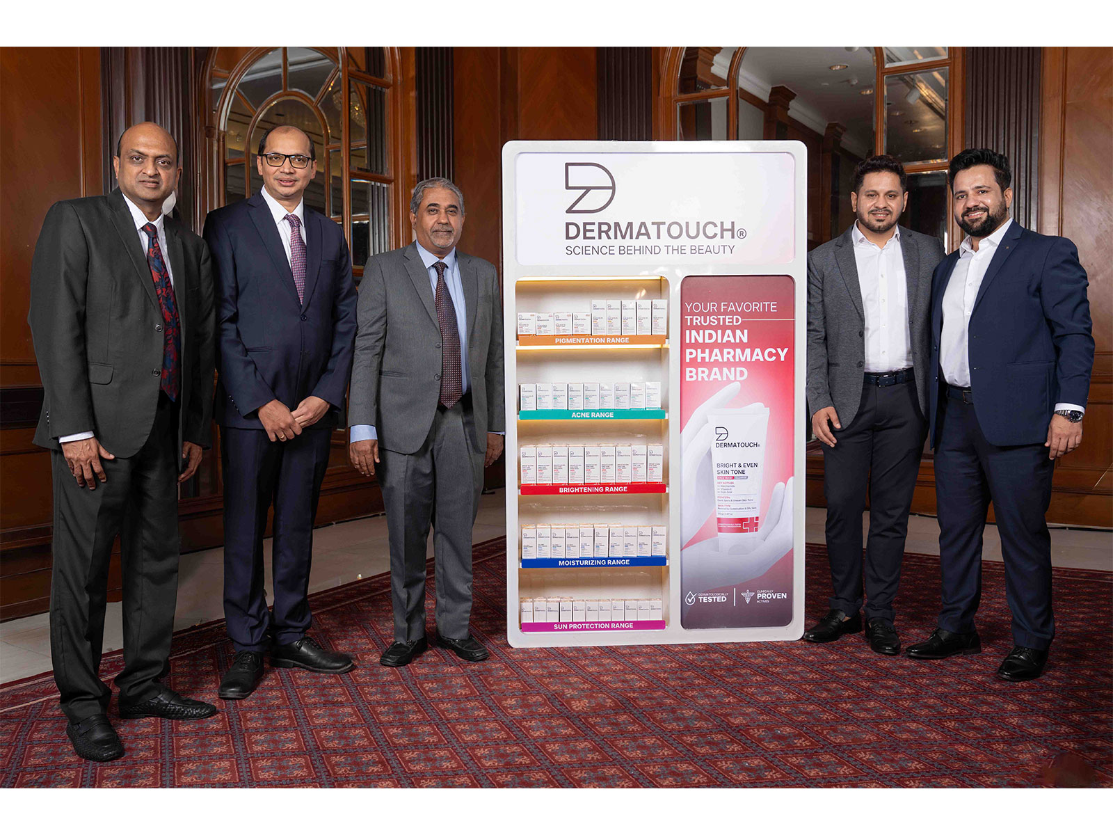  L-R: Wipro Consumer Care: Sumit Keshan, Head of M&A – India; Sachin Bansal, CFO – India; CEO Kumar Chander; Dermatouch founders Amit Purswani & Anish Nagpal.