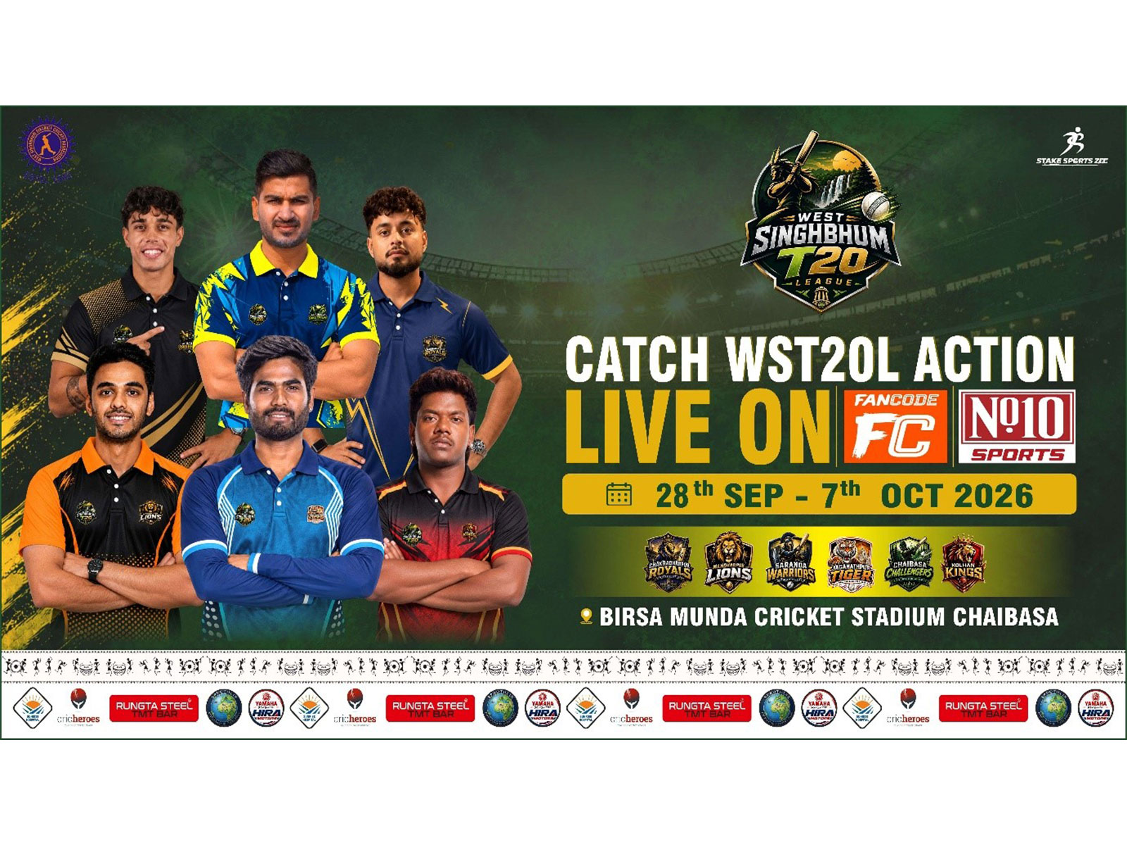 Six Franchise Teams, 18 Matches, Prominent Team Owners and International Broadcast Reach to Mark the Inaugural Edition