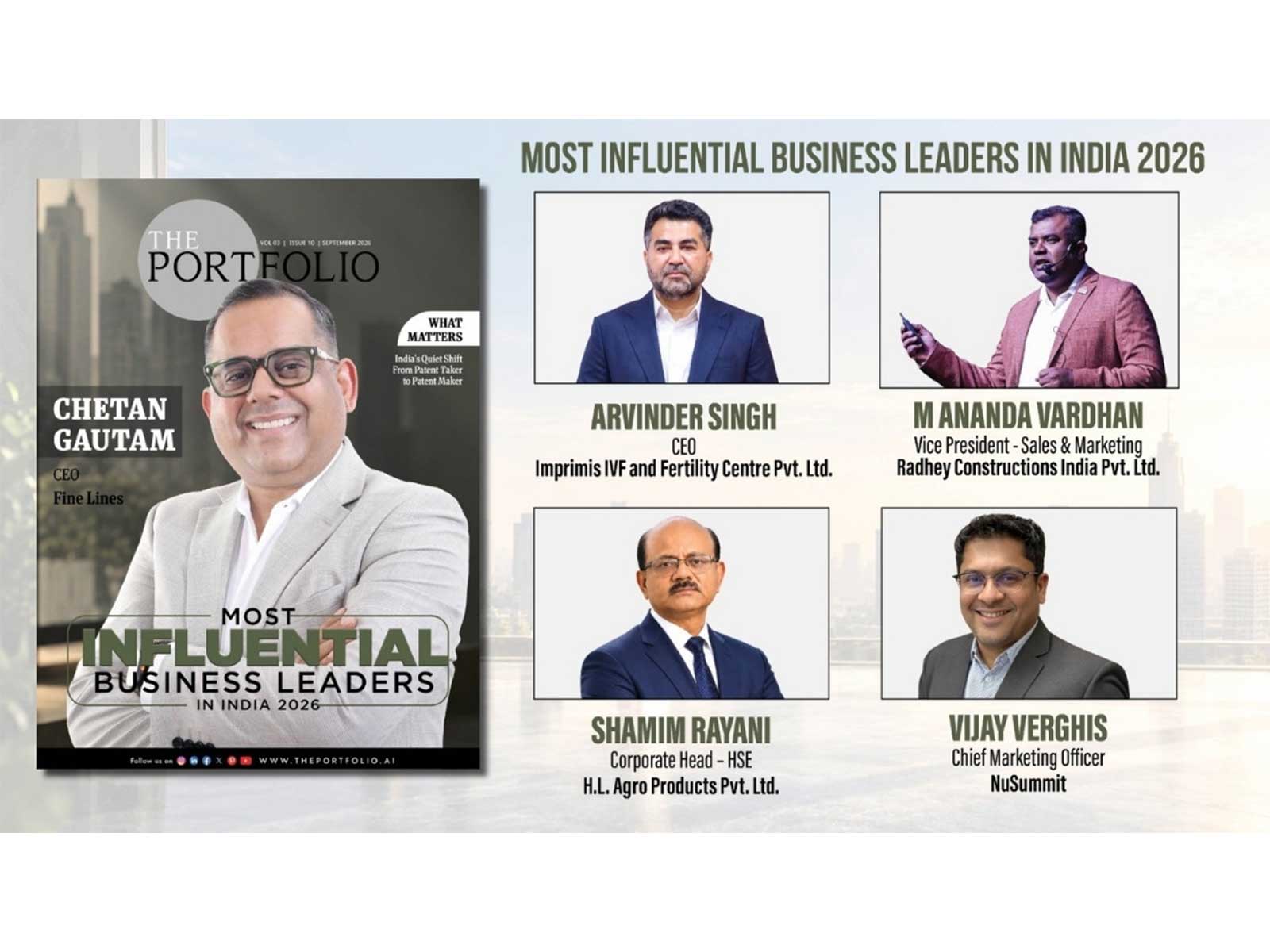 The Portfolio Magazine's Most Influential Business Leaders in India 2026: List of Honourees
