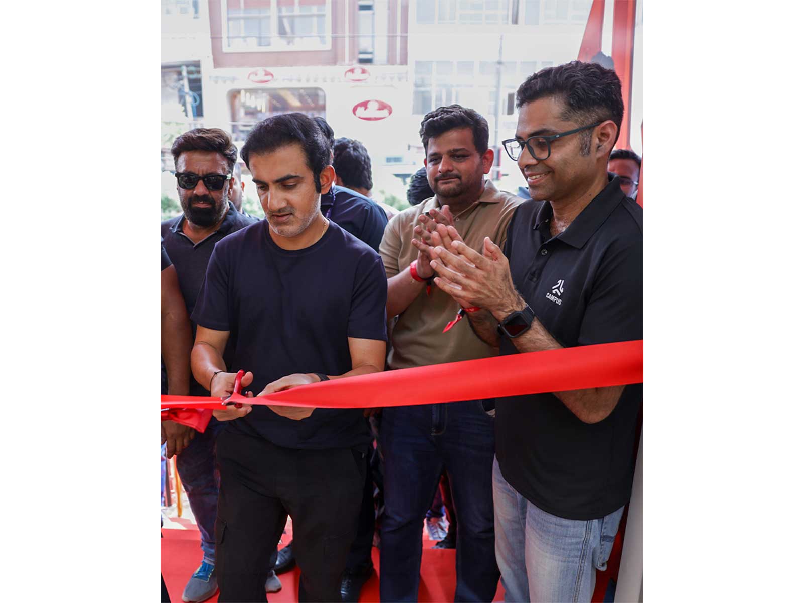 From L to R: Mr Gautam Gambhir; Uplaksh Tewary, COO, Campus Activewear; Gaurav Sharma, CMO, Campus Activewear