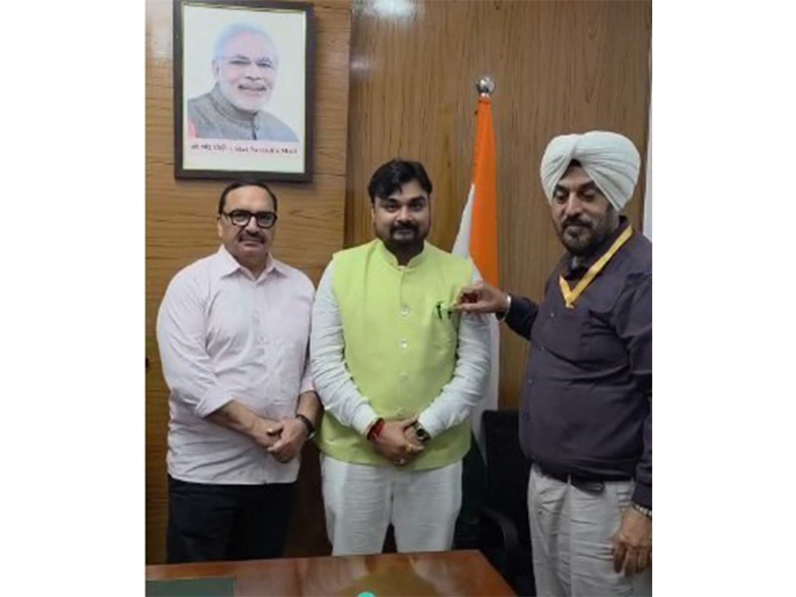 Soumya Ranjan Pradhan during an official meeting.