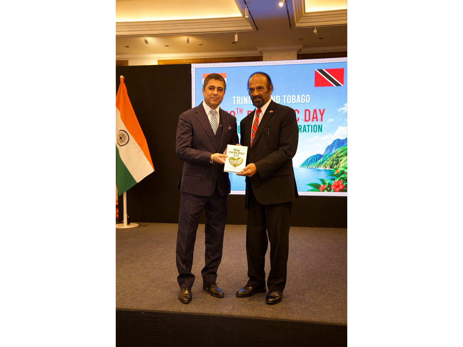 High Commissioner Chandradath Singh unveils Gagan Dhawan’s book, The New Me 2.0.