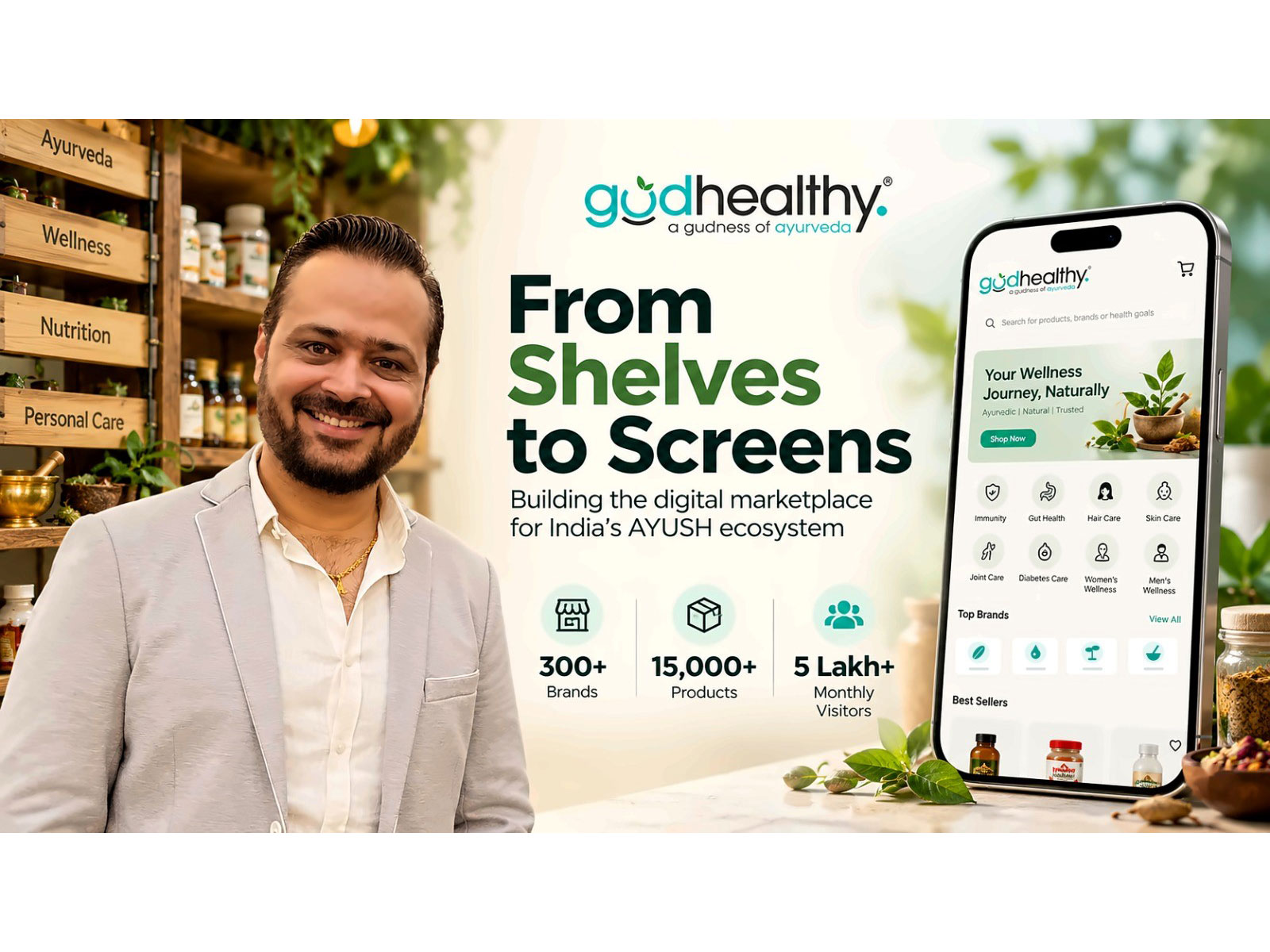 With 300+ brands, 15,000+ products and 5 lakh+ monthly visitors, the Noida-based startup is building a digital commerce platform for India’s growing Ayurveda and wellness market.
