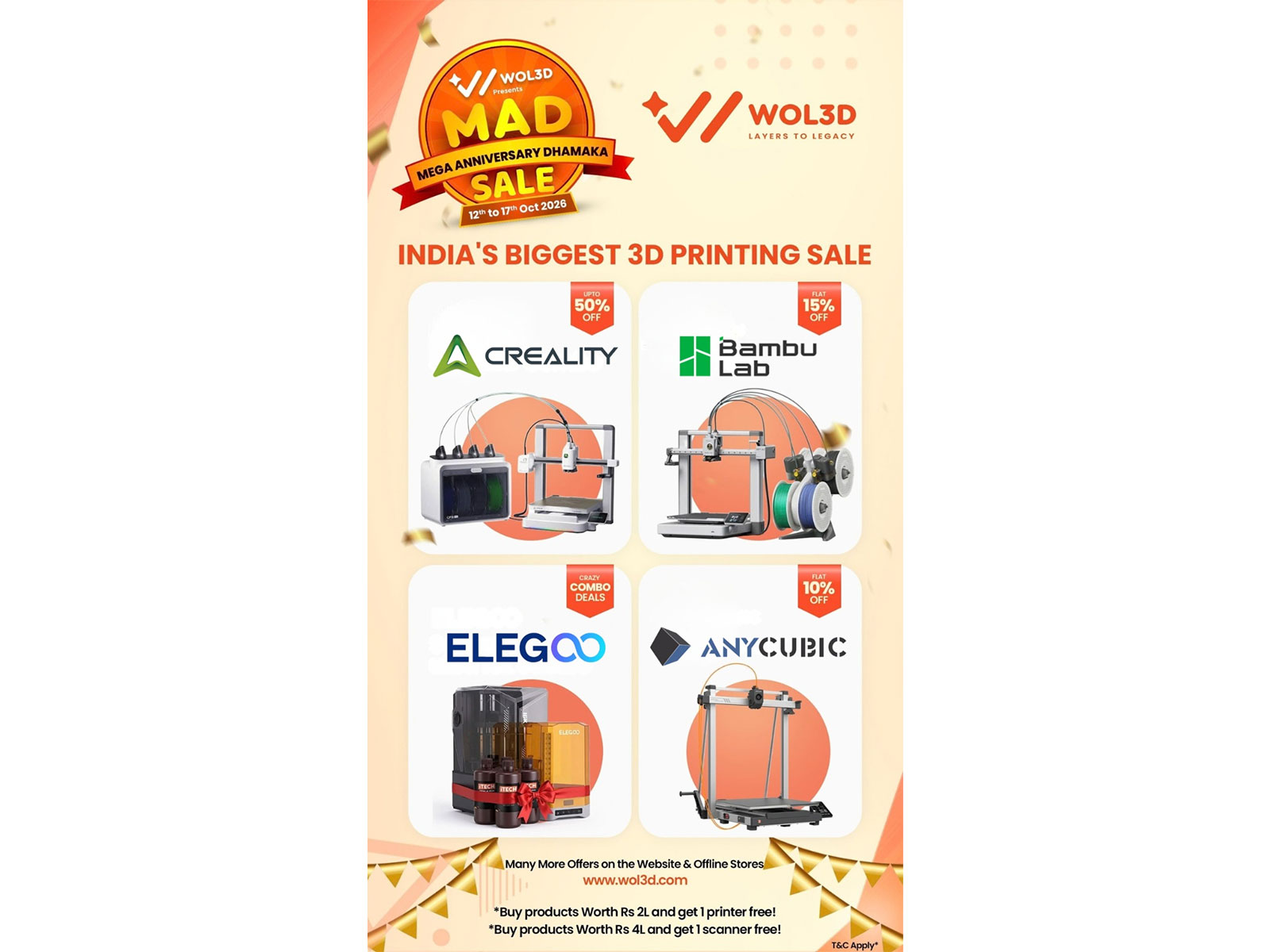 MAD Sale 2.0 | October 12–17, 2026: Enjoy up to 60% OFF on select products and bring the future of manufacturing, creativity and entrepreneurship home! 