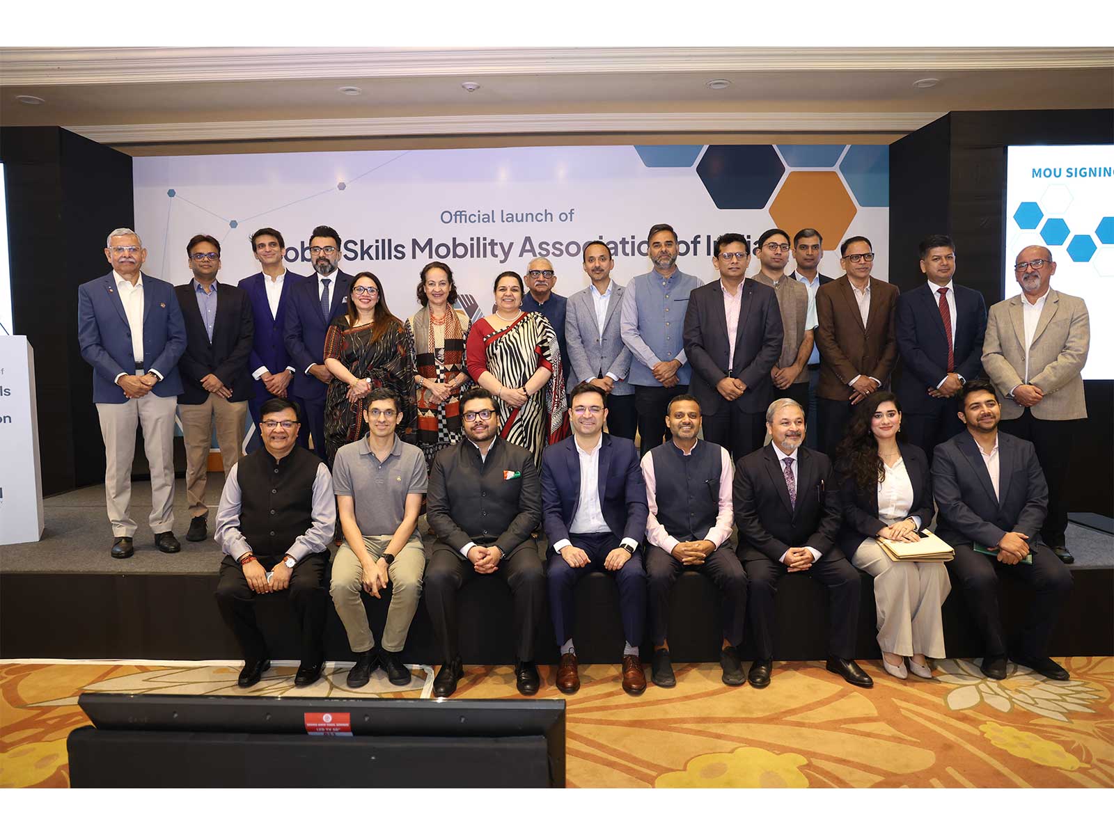 Founding members and industry leaders at the launch of the Global Skills Mobility Association of India (GSMAI) in New Delhi on 12 October 2026