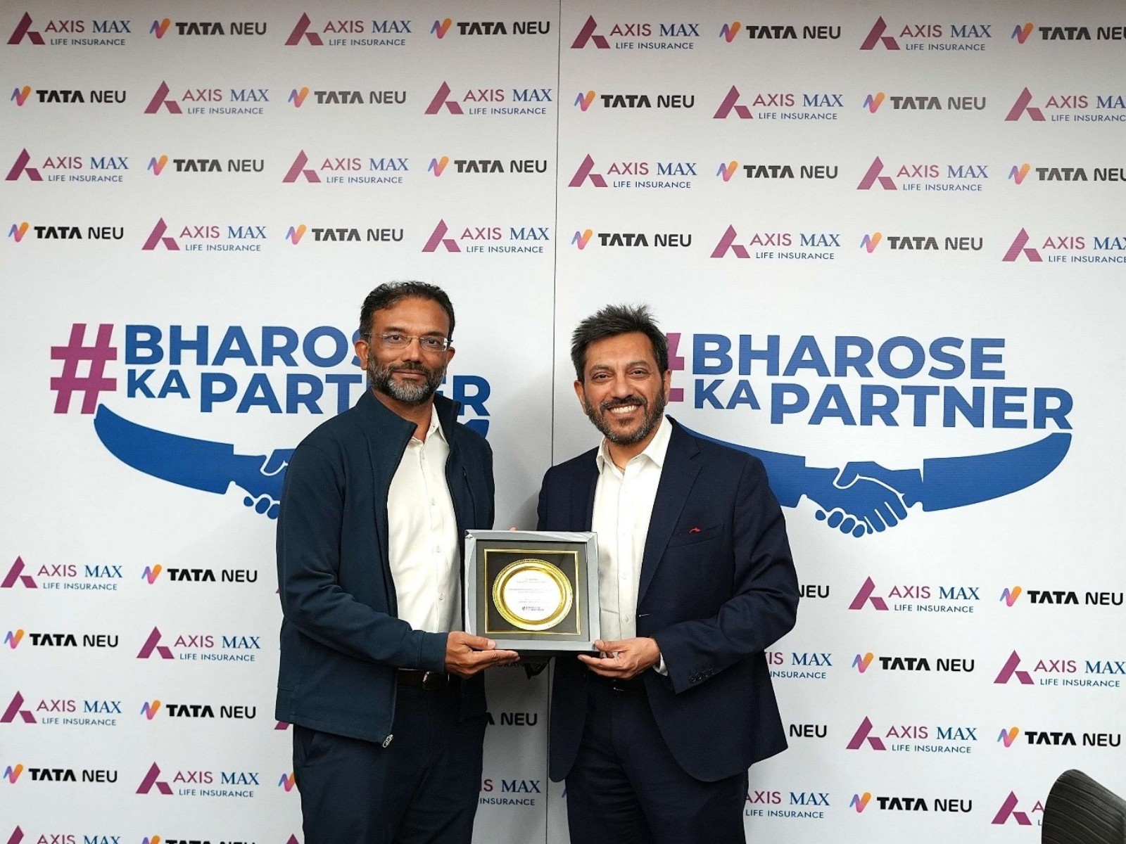 (From L to R) Mr. Sajith Sivanandan, CEO and MD, Tata Digital Group and Mr. Sumit Madan, MD and CEO, Axis Max Life Insurance
