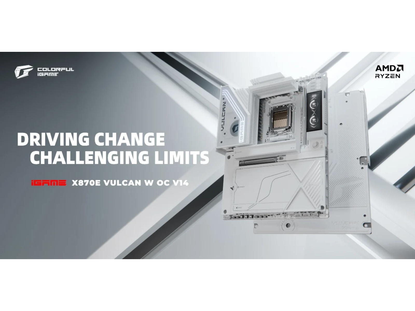 All-white flagship overclocking board with iridescent finish, 18+2+2-phase power design and five M.2 slots