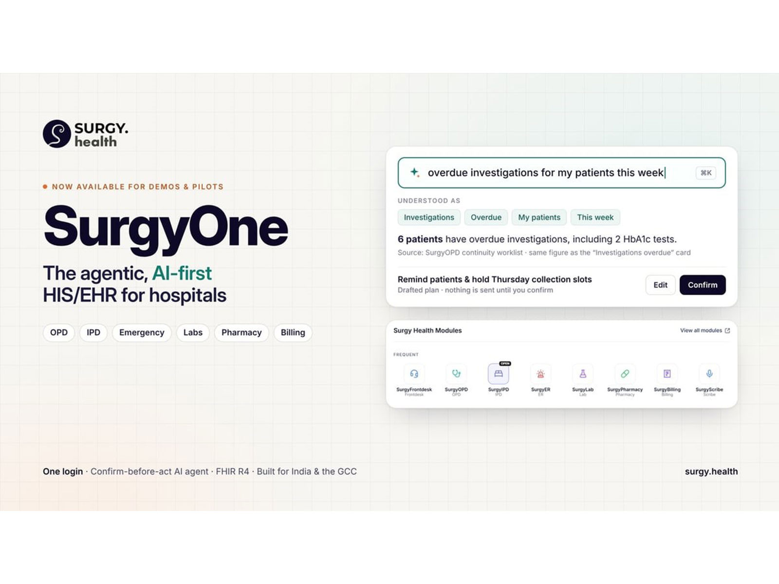 Surgy Health launches SurgyOne, an agentic AI-first HIS/EHR for mid-market hospitals in India and the GCC