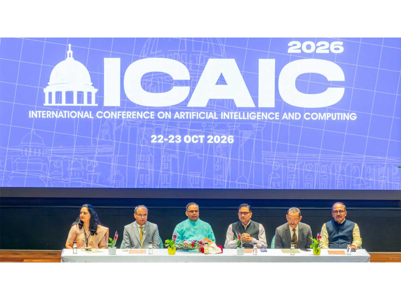 Dignitaries and experts in the ICAIC 2026 at Manipal University Jaipur
