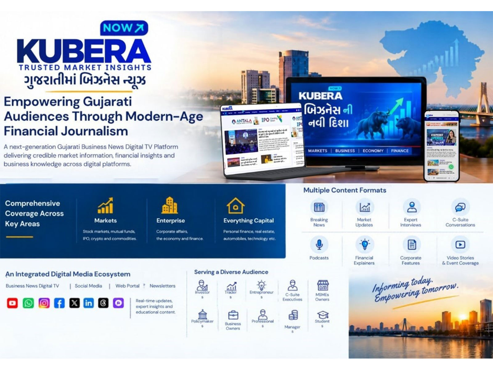 A next-generation Gujarati Business News Digital TV Platform delivering credible market information, financial insights and business knowledge across digital platforms.