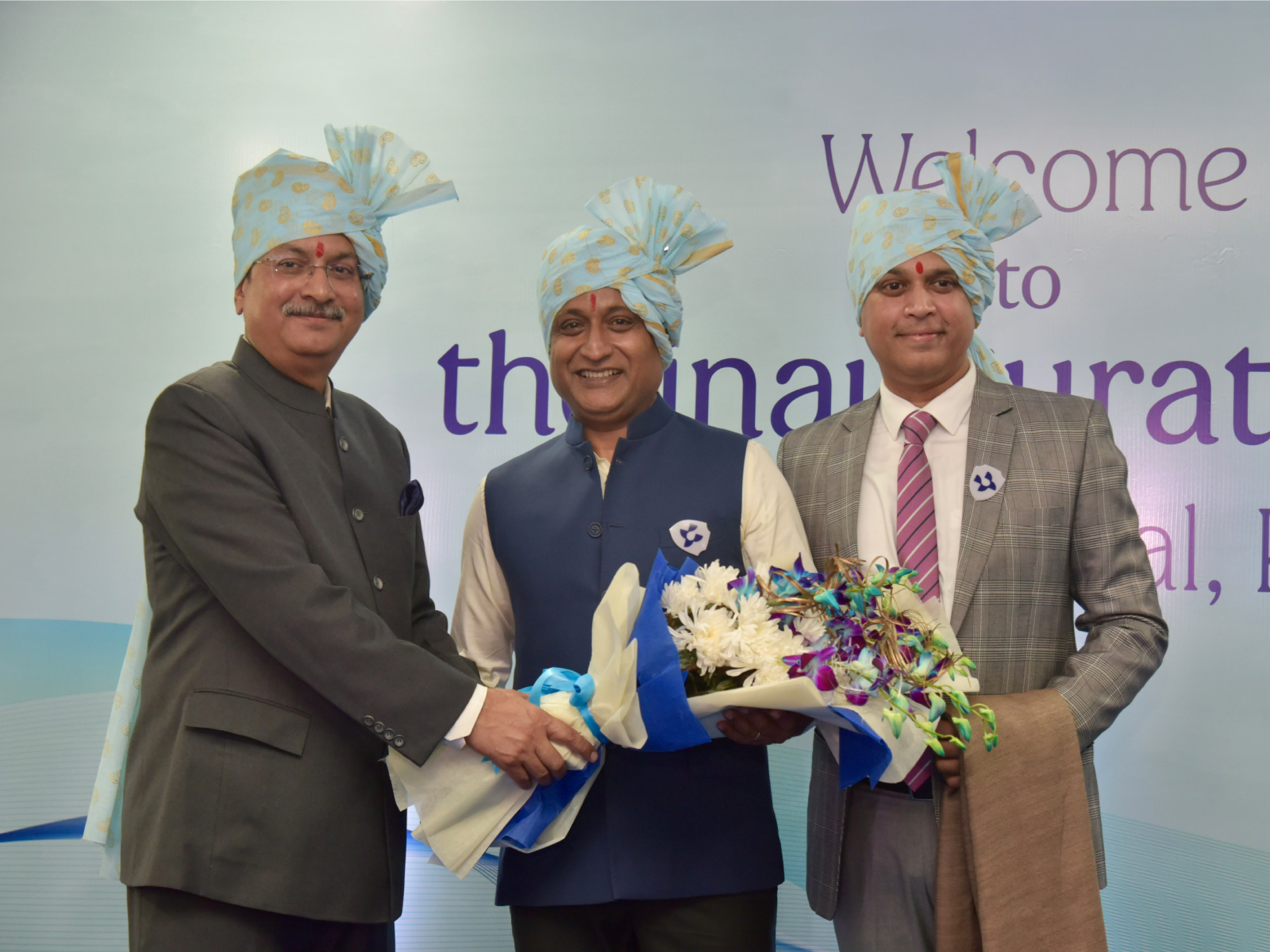From left to right- Mr Anurag Yadav, CEO Livasa Hospitals, Mr. Shantanu Nalavadi, MD, IndiaRF, Mr. Gladwin Nayyar, Facility Director, Livasa Hospital, Karnal