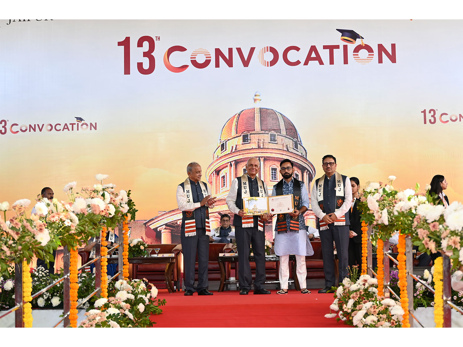 Chief Guest Dr. H S Ballal awarding the degree in the 13th Convocation of Manipal University Jaipur