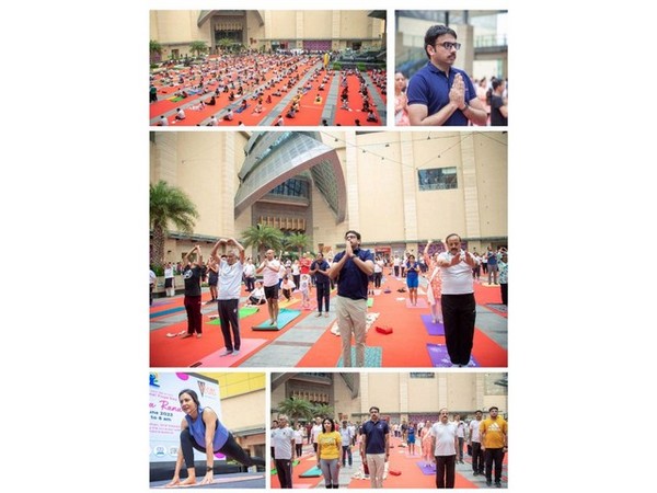 Hundreds of people, celebrate International Yoga Day at Vegas Mall Dwarka