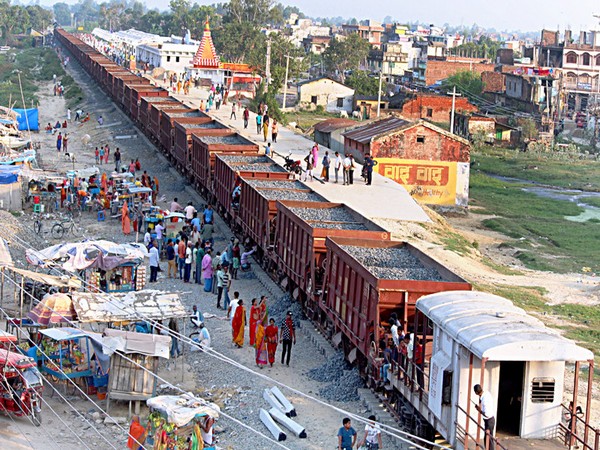 Ongoing construction work of Janakpur-Jaynagar railway line. Photo/ANI