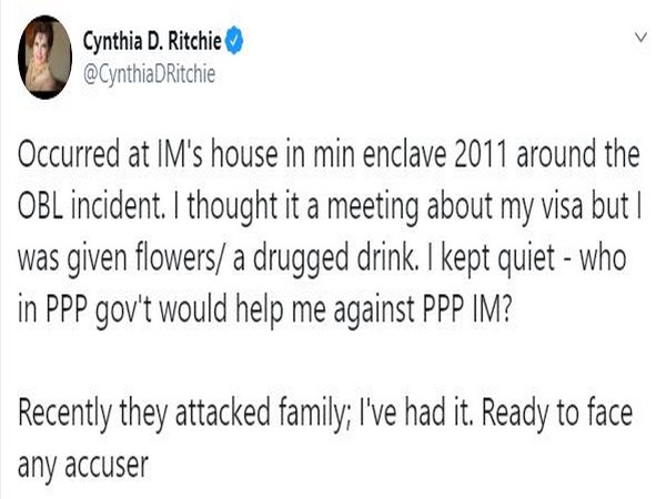 American blogger based in Pakistan levels rape allegations against former Interior Minister