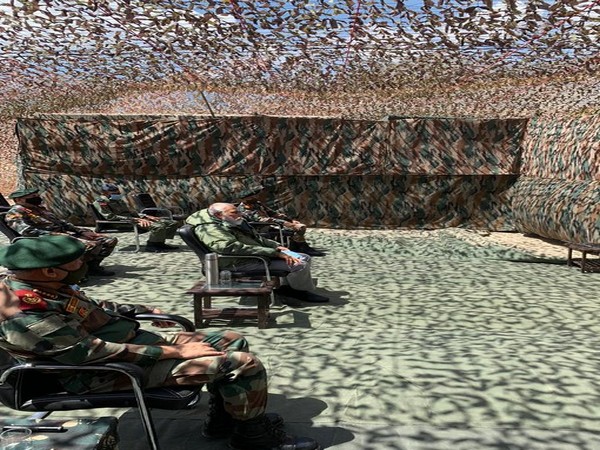 PM Narendra Modi in Ladakh, accompanied by CDS Bipin Rawat and Army chief