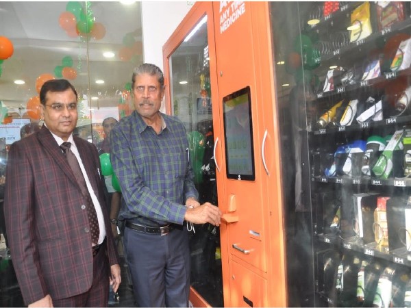Indian cricketer Kapil Dev inaugurated India's first medicine dispensing machine (Any-Time Medicine (ATM) at DavaIndia Generic Pharmacy store