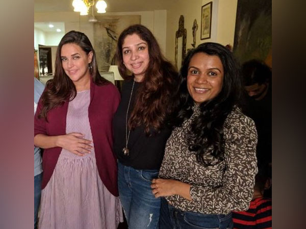 Sonya V Kapoor & Amrita Mendonza along with Neha Dhupia for a brand shoot