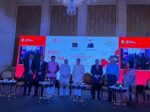 Basavaraj Bommai, CM of Karnataka along with other dignitaries at the curtain raiser event of Global Investor Meet 2022 in New Delhi