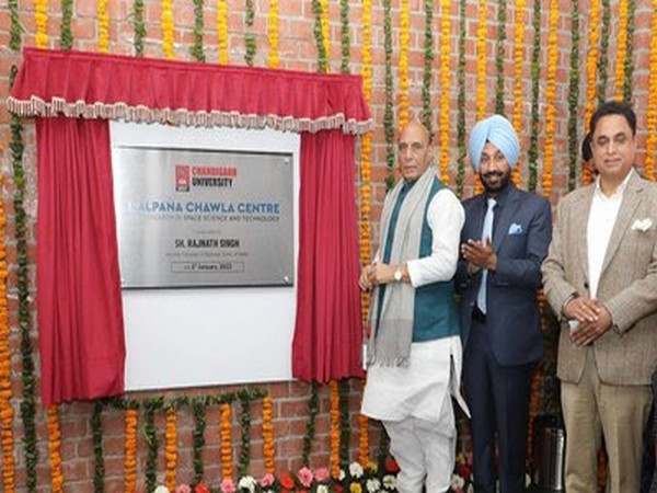 Defence Minister Rajnath Singh inaugurates Kalpana Chawla Centre for Research in Space Science & Technology at Chandigarh University, Gharuan
