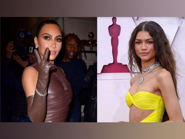 Kim Kardashian West wearing Tiffany & Co. jewelry set in platinum at the "WSJ. Innovators Awards" and Zendaya wearing Bulgari jewelry set in platinum at the "Academy Awards"