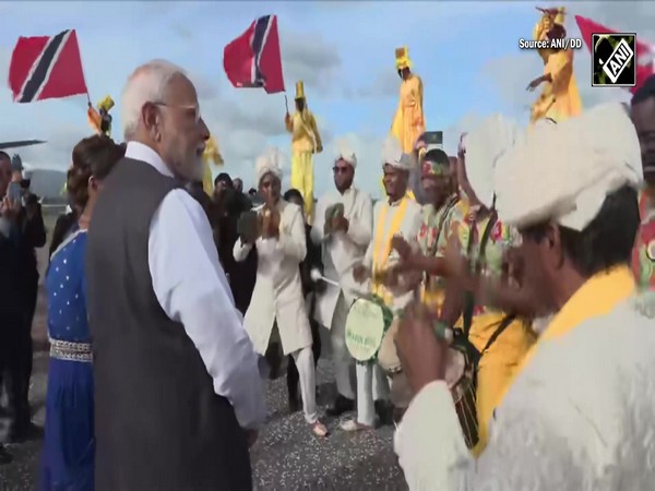 PM Modi receives traditional welcome on arrival in Port of Spain, Trinidad & Tobago