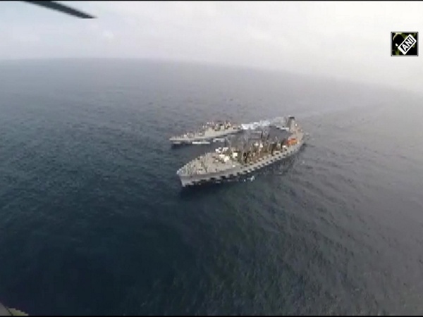 Watch: INS Talwar on mission-based deployment undertakes refueling with US Navy tanker