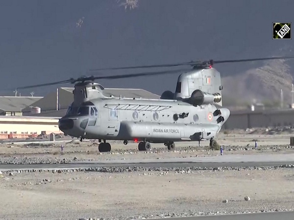 Watch: IAF’s Chinook helicopter carries out sortie from Leh airbase