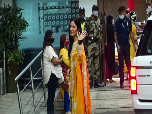 Katrina looks ethereal in mustard ‘Sharara’, leaves for her wedding