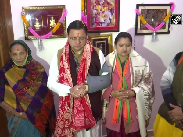 Uttarakhand CM Dhami offers prayers at his residence ahead of filing nomination