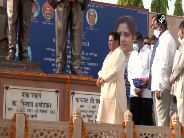 Mayawati pays tribute to Dr BR Ambedkar on his 131st birth anniversary in Lucknow