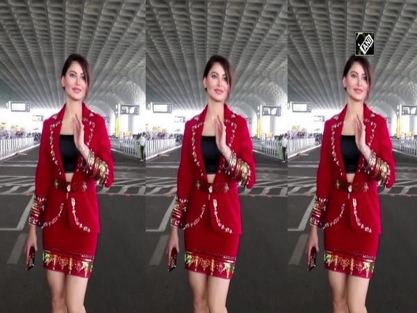 Urvashi Rautela sizzles in red attire at Mumbai airport
