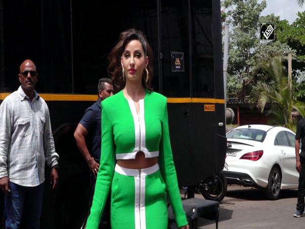 Nora Fatehi goes all green at dance reality show in Mumbai