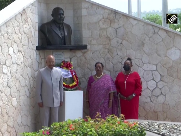 President Ram Nath Kovind lays wreath at Marcus Garvey Shrine in Jamaica