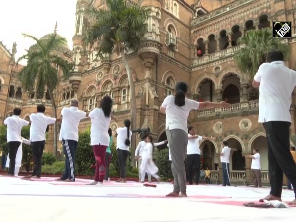 Central Railway holds Yoga session ahead of International Yoga Day in Mumbai
