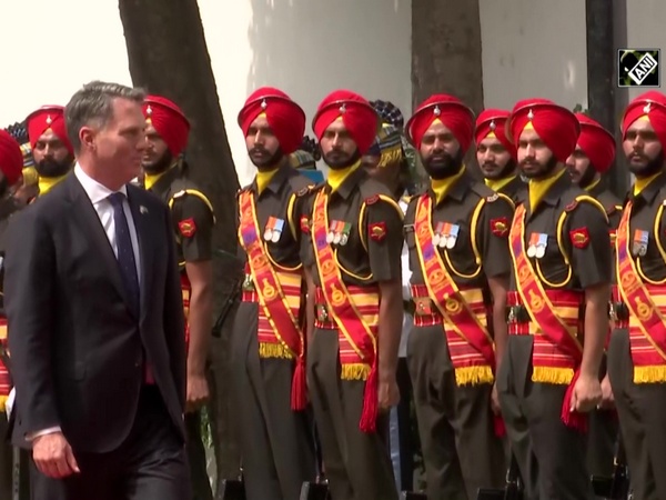 Australia's Deputy PM Richard Marles receives guard of honour at Vigyan Bhawan in Delhi