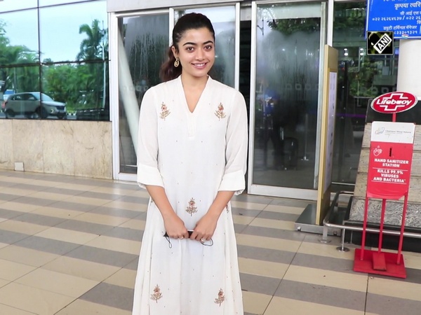 Rashmika Mandanna appears dressed in white at Mumbai airport