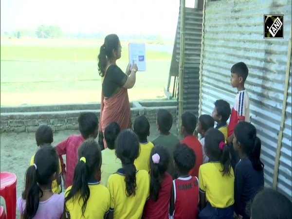 Brahmaputra River erodes schools in Assam, students studying in makeshift classrooms