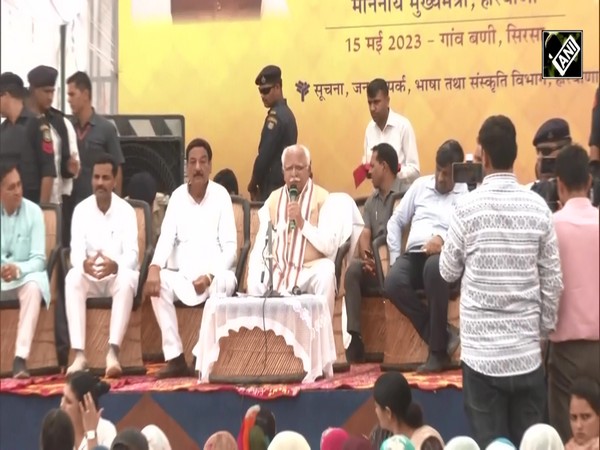 Haryana CM Manohar Lal Khattar interacts with public during ‘Jan Samvad programme’ in Sirsa