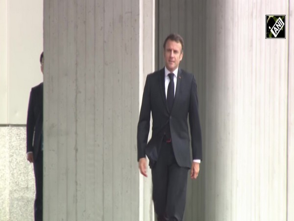 G7 Summit: French President Emmanuel Macron visits Hiroshima Peace Memorial Park