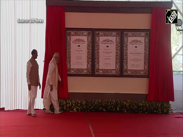 PM Modi unveils plaque to mark inauguration of new Parliament building